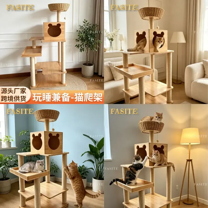 For Small Medium Cats Cat Climbing Frame Simple Practical Strong Anti-Scratching Post Comfortable Resting Platform General