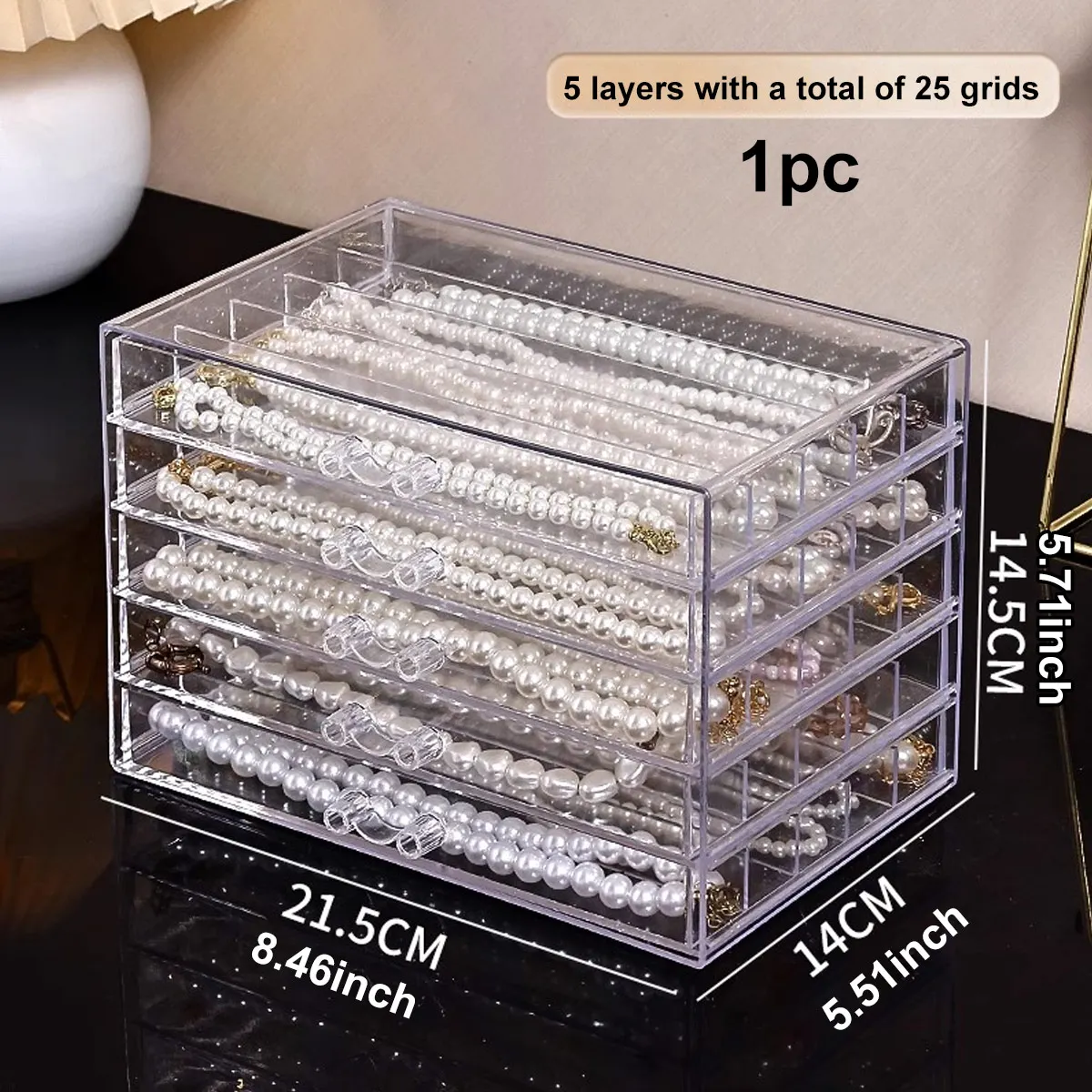 Transparent Necklace Storage Box for Jewelry