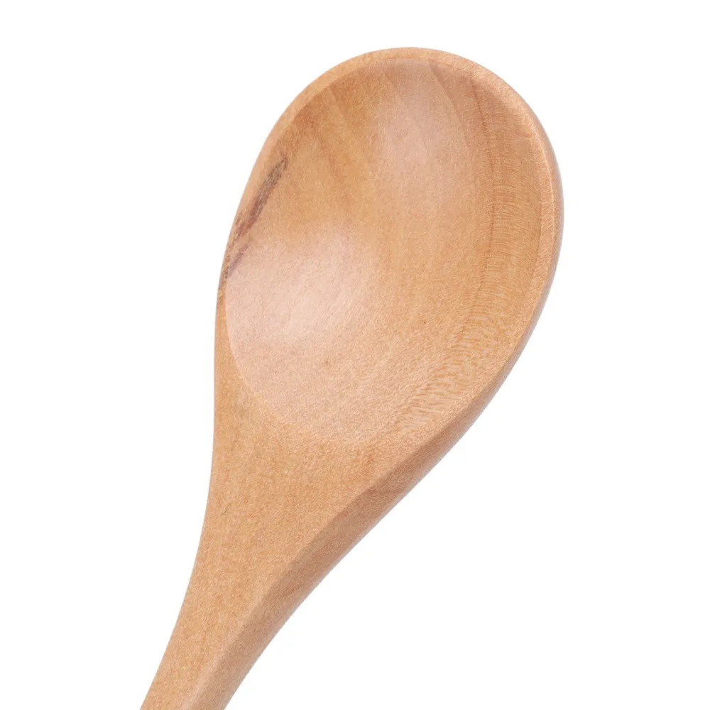 4Pcs Wood Main Body Coffee Spoon Smooth Polished Solid Stirring Scoop Anti Slip Hand Grip Thread Wrapped Handle Serving Spoon