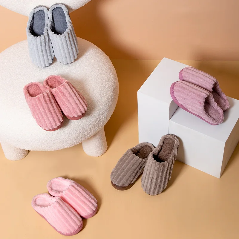 

НОВЫЕ женские и мужские повседневные домашние тапочки на толстой мягкой подошве, домашние плюшевые тапочки, нескользящие термотапочки, домашние зимние тапочки на плоской подошве