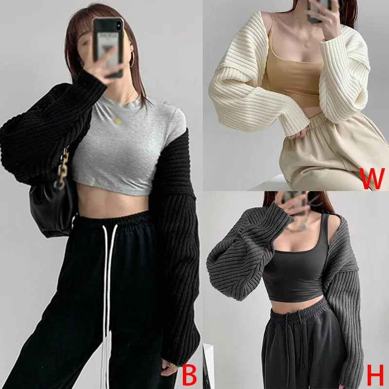 Women Cardigan Open Front Solid Color Bolero Shrug Cropped Casual Bolero for Everyday Date Nights Parties Sweater