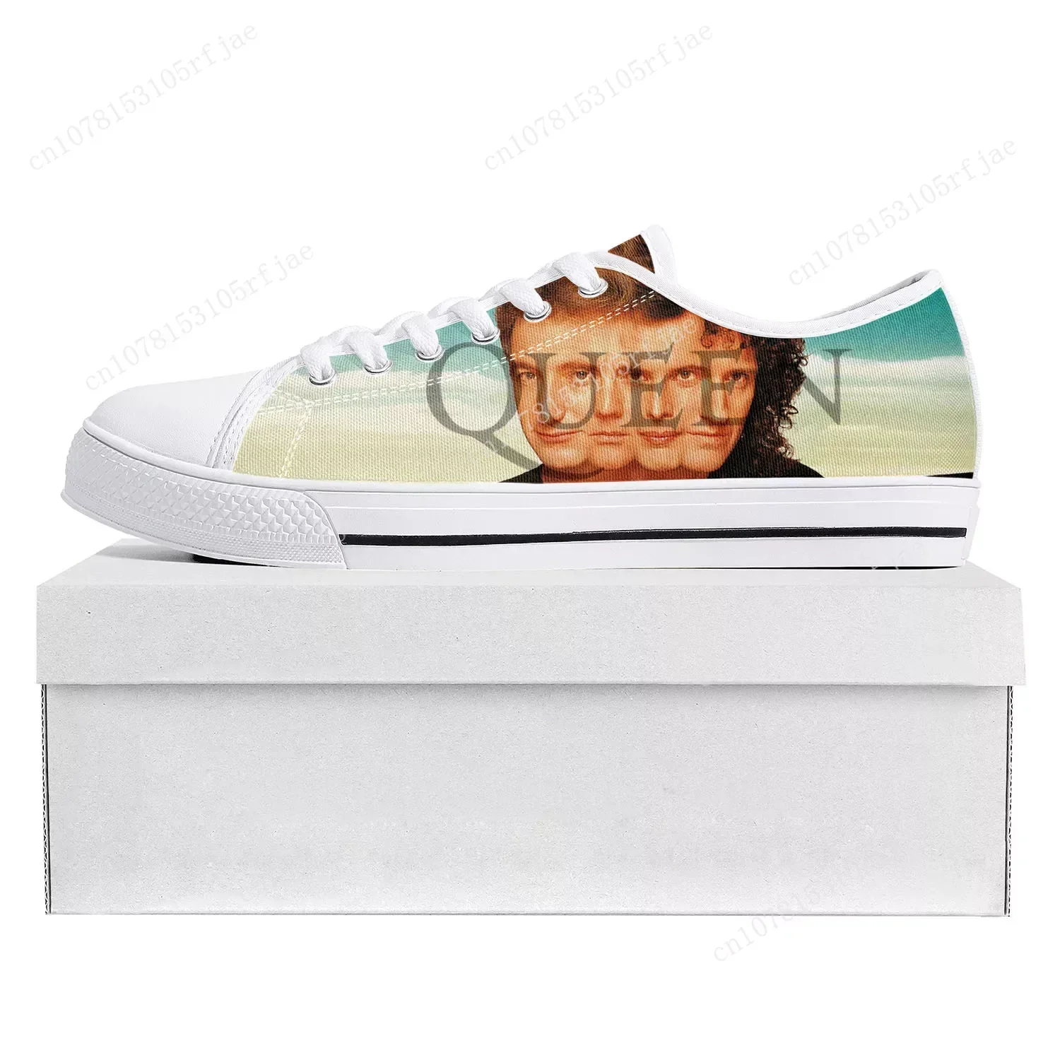 Queen Rock Band Fashion Low Top High Quality Sneakers Mens Womens Teenager Canvas Sneaker Casual Couple Shoe Custom Shoe White