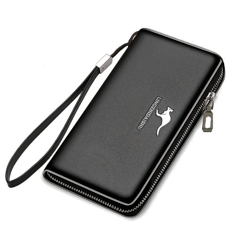 Men's Fashionable Business Trend Long Wallet, Handbag, Men's Mobile Phone Bag, Clutch Bag, Multi-Card Slot Zipper Long Bag
