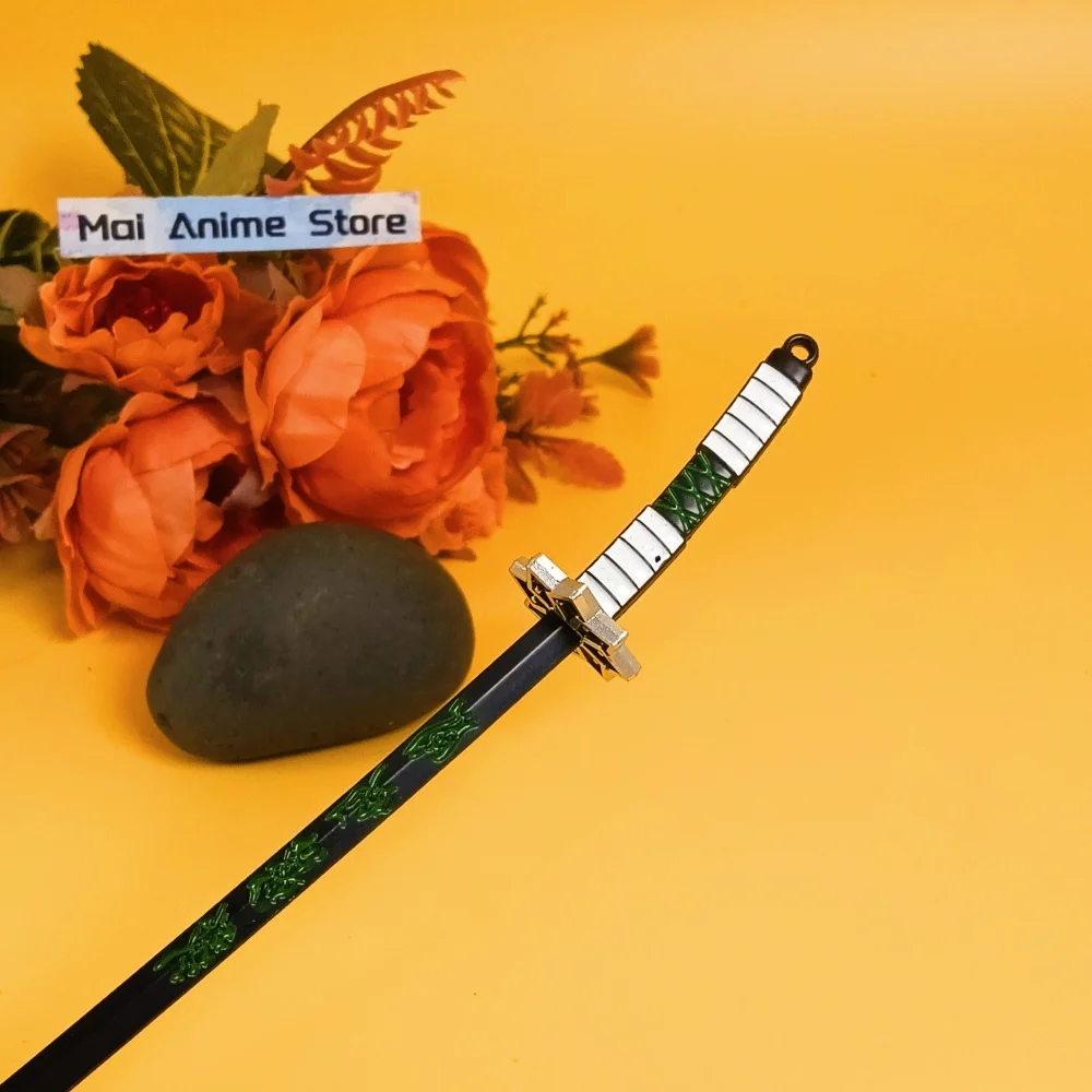 LLavero de Katana de Anime de 6 pulgadas, espada samurái Original, tamaño Real, Katana japonesa, cuchillo de Metal Ninja, espada, juguete para regalo afilado