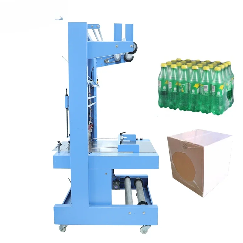 FL-6540 Empuje máquina semiautomática de envasado de botellas de vidrio para botellas de agua mineral, máquina de deformación y encogimiento de trineo