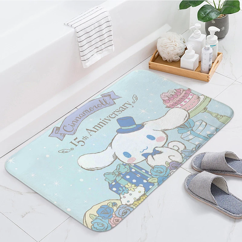 Waterproof Bathroom Rug D-Cinnamorolls Hallway Floor Mats Slip-resistant Custom Doormat Entrance Door Living Room Floor Carpet