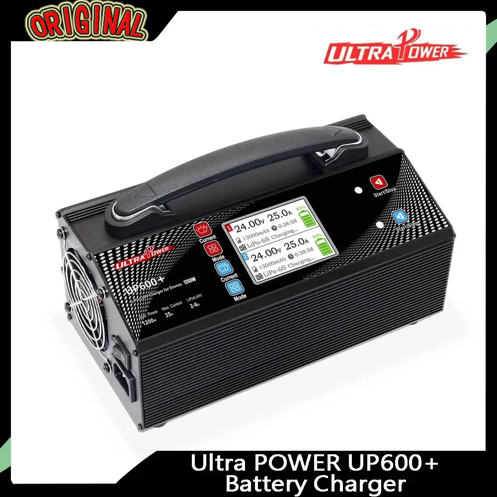

Ultra Power UP600+ Dual - Channel LiPo Charger - 1200W Total, 25A Max, 2 - 6S Balance, for Agricultural & Surveying UAVs