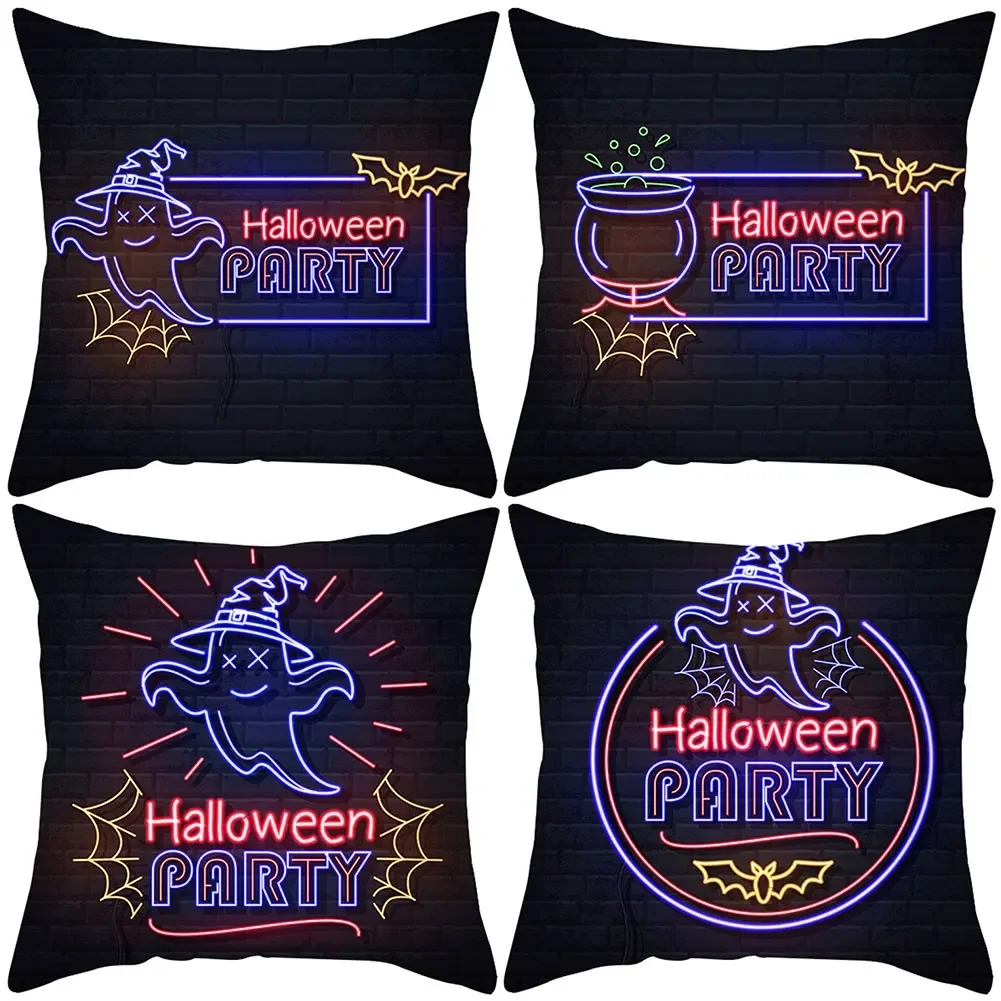 Home decor halloween party  housewares  print pillowcase polyester  45x45cm funda de almohada