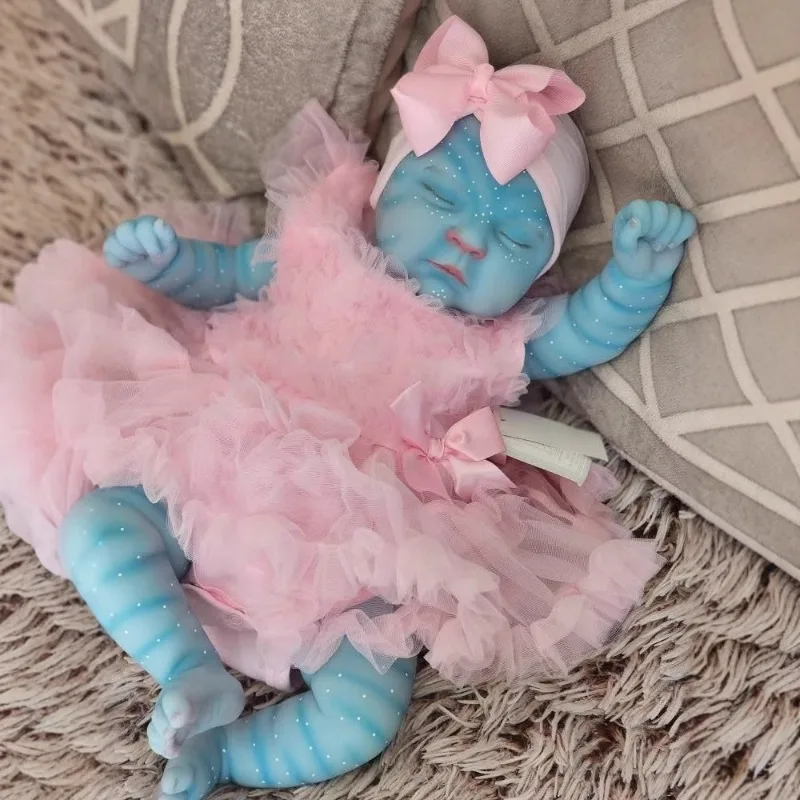 

Original 19-inch Full-body Vinyl Reborn Baby Doll Handmade Realistic 3D Skin Waterproof Bath Collection Toys