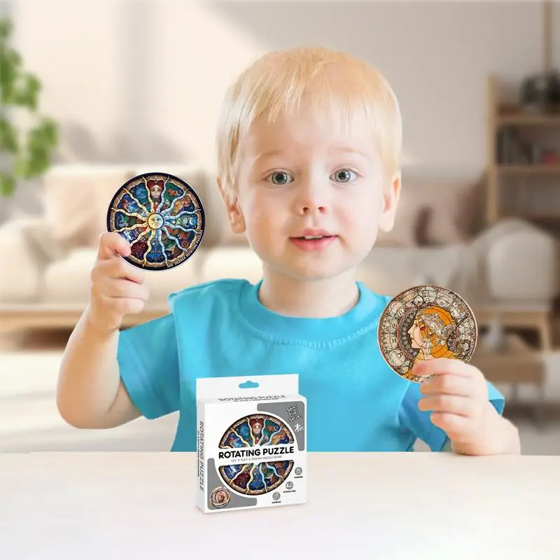 

Rotating Puzzle For Kids STEM Puzzle Toys Cartoon Pattern Jigsaw Puzzle Educational Puzzle Game For Boys Girls Funny Puzzle