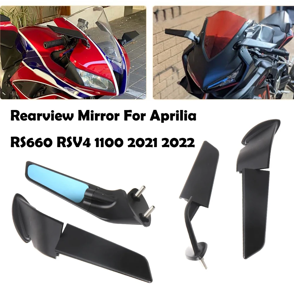 Motorcycle Accessories Stealth Mirrors Wing Mirrors Adjustable Rotating Rearview Mirror For Aprilia RS660 RSV4 1100 2021 2022