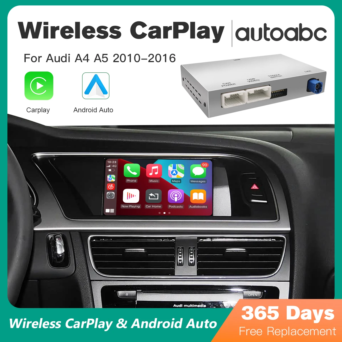 For Audi A4 A5 Q5 S5 B8 2010-2016 With 3G MMI Wireless CarPlay Android Auto Model With Mirror Link AirPlay Front/View Multimedia