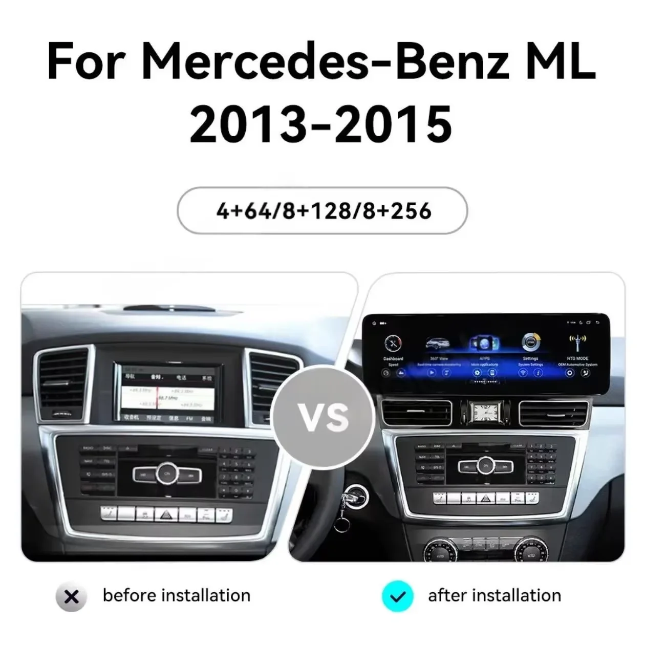 Hh 15.9inch Car Radio Android Multimedia Player Screen Wireless Carplay Gps For Mercedes Benz Ml Gl Gle Gls W166 X166 2012-2018