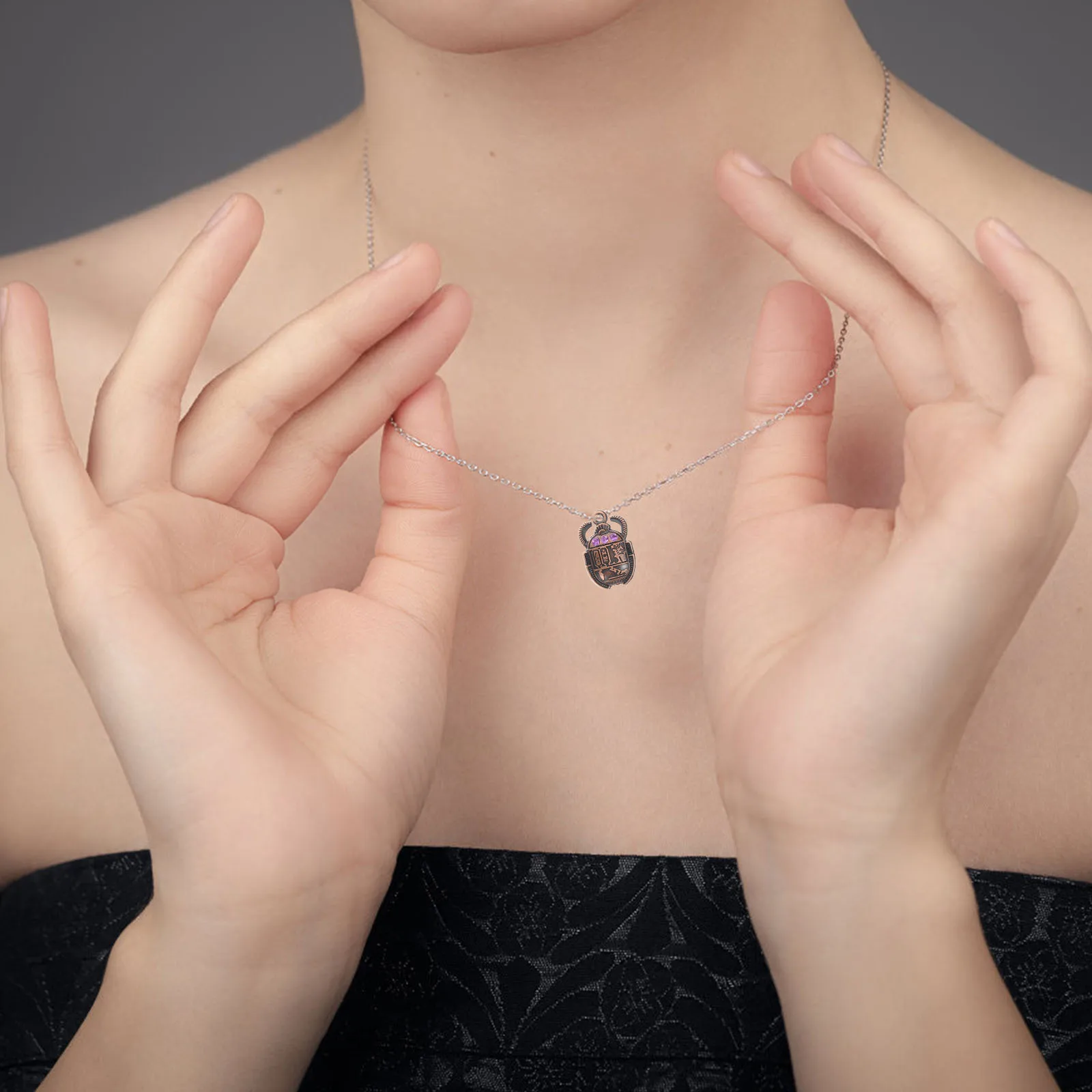 

20Pcs Egyptian Beetle Pendant Charms Vintage Sacred Beetle Jewelry Making DIY Accessories for Necklace Bracelet Purple