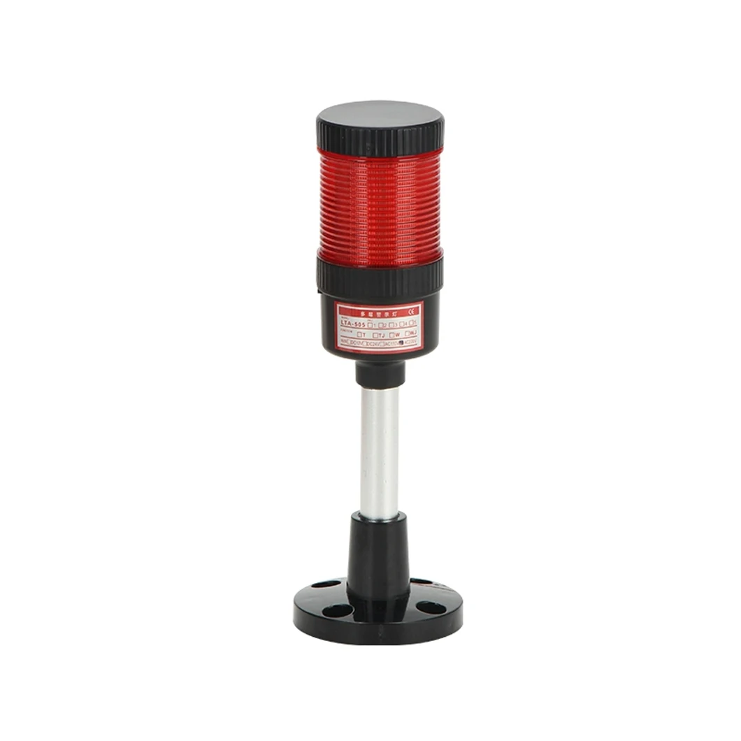 TF-50 Red LED Indicator Light Warning Light Tower one Layer 12V/24V/110V/220V/380V LED Steady/Flashing Light Warning Light