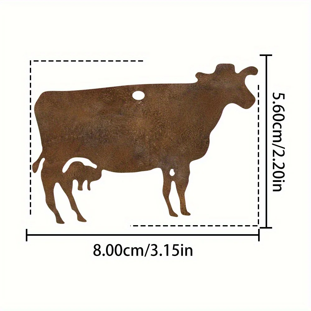 Rusty Brown Farmhouse Metal Cow Decor Cow & Calf Silhouette Rustic Wall Art Mother's Day Holiday Home Ornament