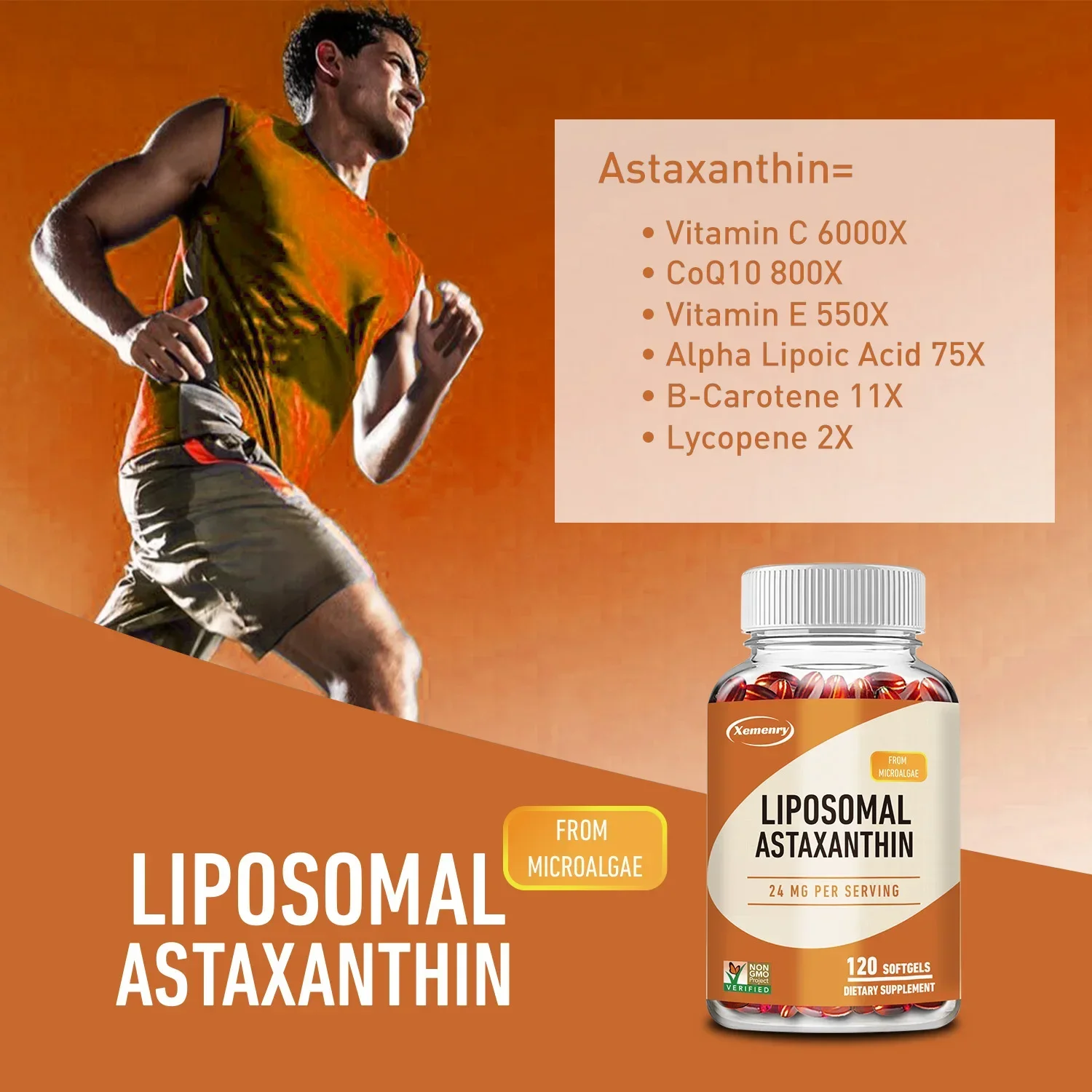 Liposomal Astaxanthin - Maximum Absorption, Accelerates Metabolism, Antioxidant, Promotes Eye, Joint, Skin and Heart Health