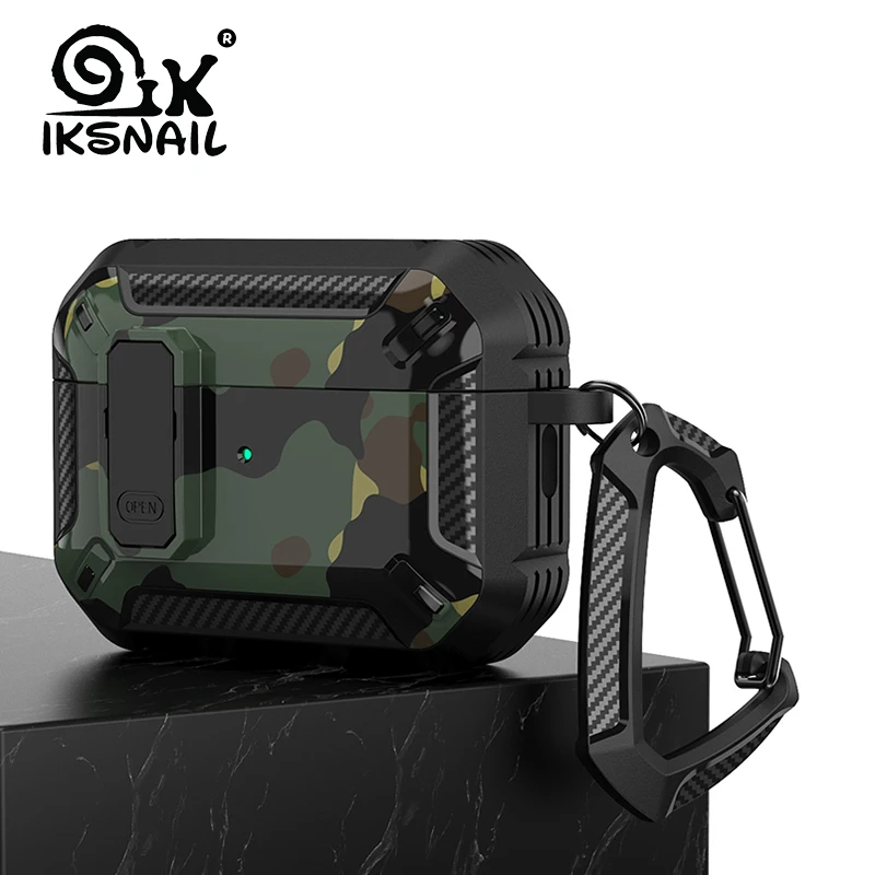 

For airpods 3 Generation Case Security Lock Cases For Airpods Pro Accessories Camouflage Case For Air Pods Pro 2024 Coque Cases