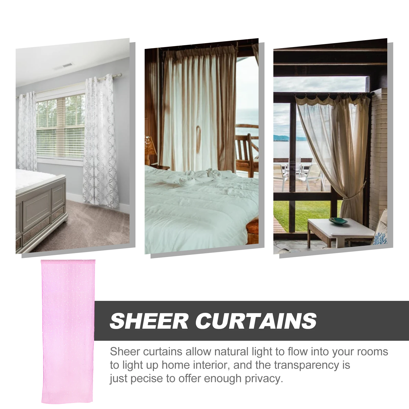 

1pcs Silver Star Curtains Polyester Long Printed Window Decor Bedroom Living Room Romantic Glitter Chic Non See Through