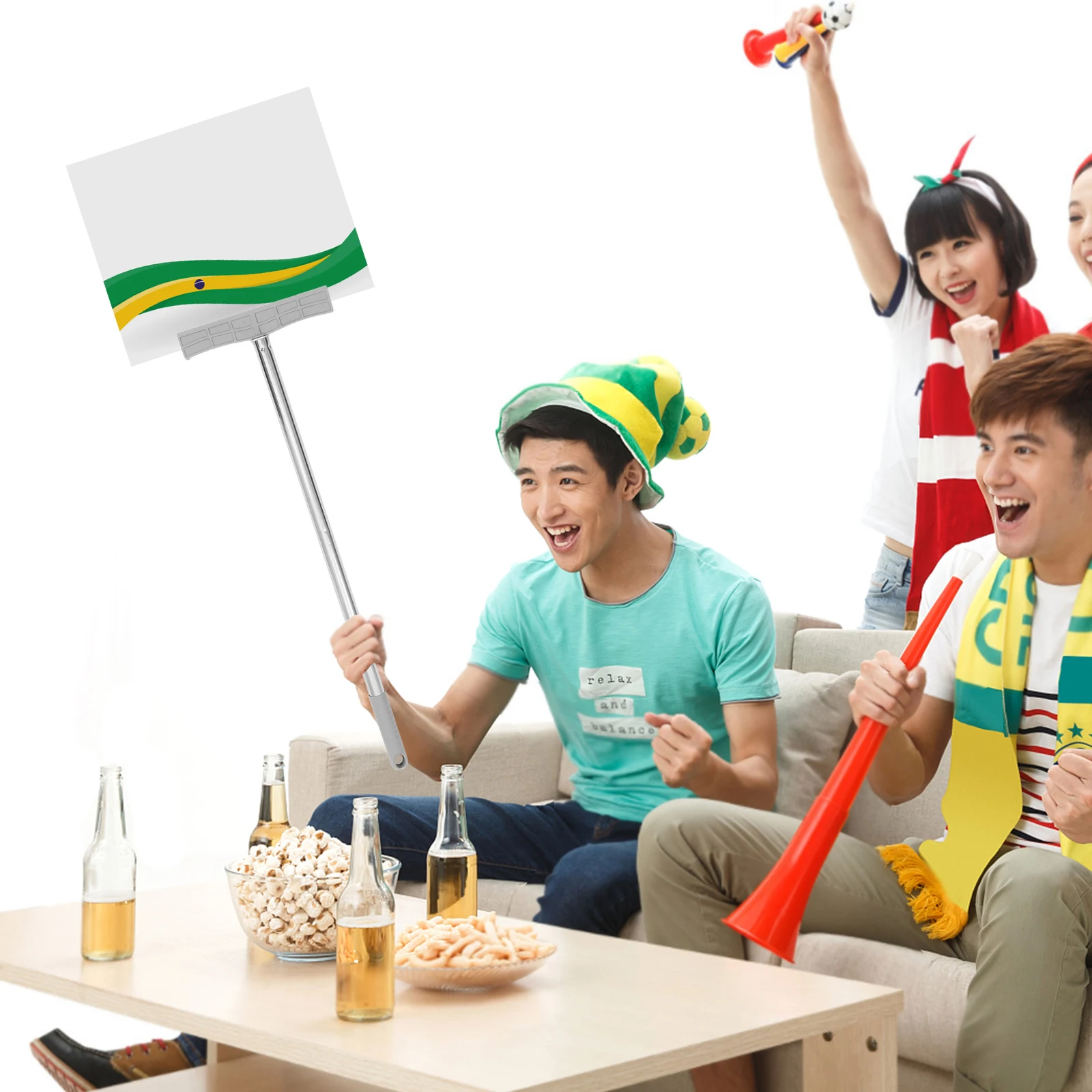 

2pcs Sign St Stainless Steel 60cm Rods 5mm Clamp for Parade Election durable Display H Rod Signboard Holder