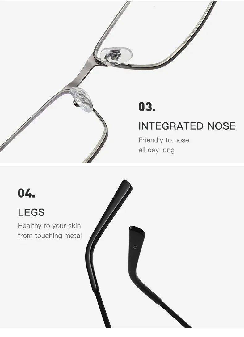 Lesebrille für Herren, blaues Licht blockierende Optik, Linsen für Damen und Herren, blendfreier Filter, leichte Brille mit Federscharnier – Detail 4