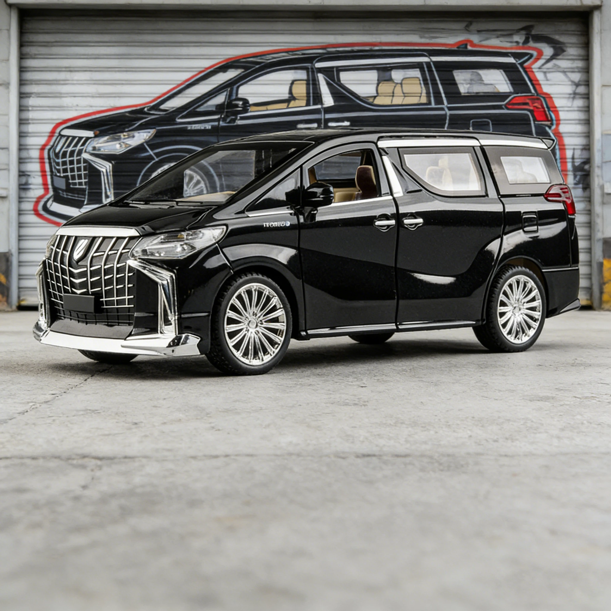 

1:24 Toyota Alpha car model alloy simulation remote control electric door car model boy business toy car