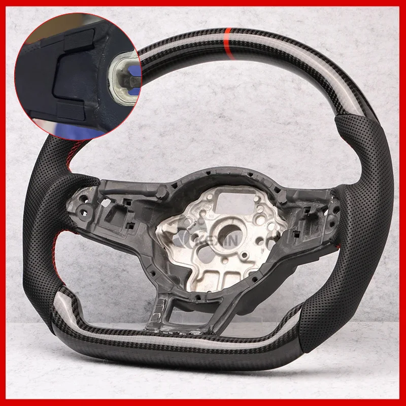 Koolstofvezel Stuurwiel Leer Voor Volkswagen Golf 7 7.5 GTI GTD GTE R 2013-2020 Polo GTI Tiguan passat DSG