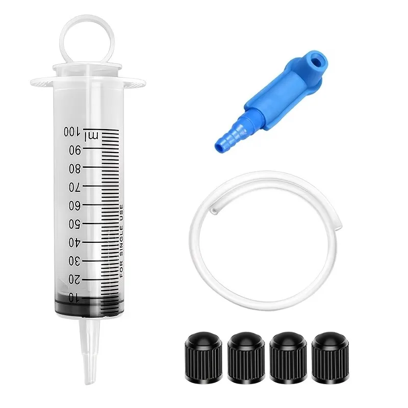 9-teiliges Auto- und Motorrad-Entlüftungsset für hydraulische Scheibenbremsen und Kupplungen, 100ml Multifunktionale Bremsflüssigkeits-Extraktions- und Befüllungsspritze mit Schlauchadapter Reparaturset – Detail 6