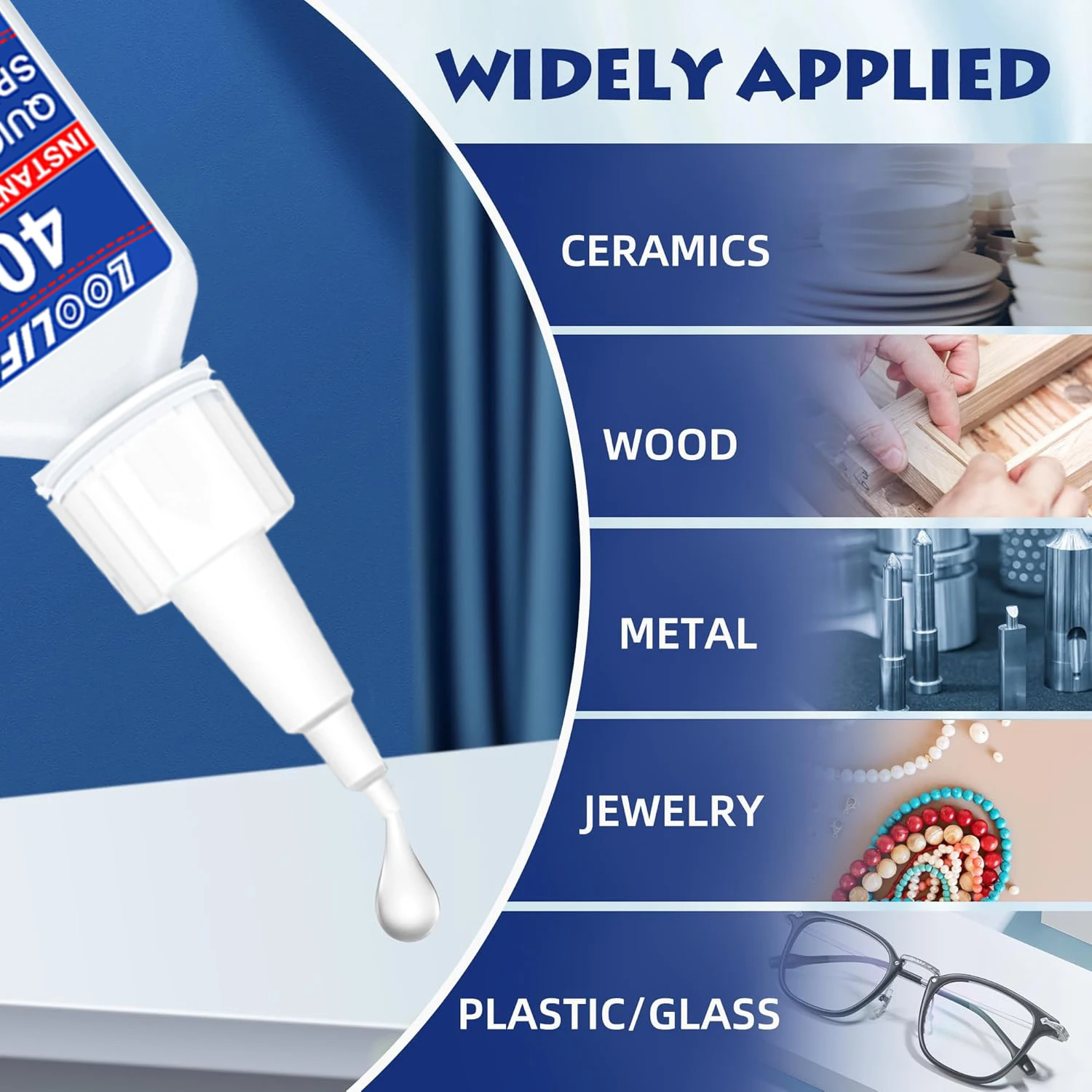 LOOLIFL New 406 Super Instant Glue Cyanoacrylate Super Glue 10 Second Quick Drying Adhesive For Ceramics Wood Quick Fix Tools image 2