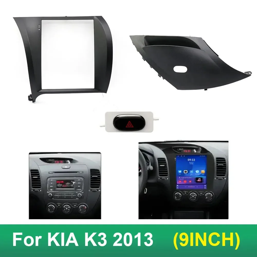 

9.7 Inch 2 Din Car Radio Fascias For KIA K3 2013 Tesla Style Multimedia Frame Video Player Navigation DVD Panel Trim