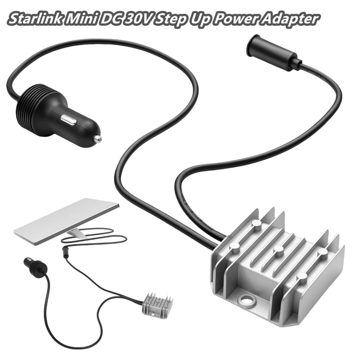 Car Cigarette Lighter Power Cable DC 10V-28V to 30V Step Up Boost Converter Adapter for Starlink Mini Dish Antenna RV Camper