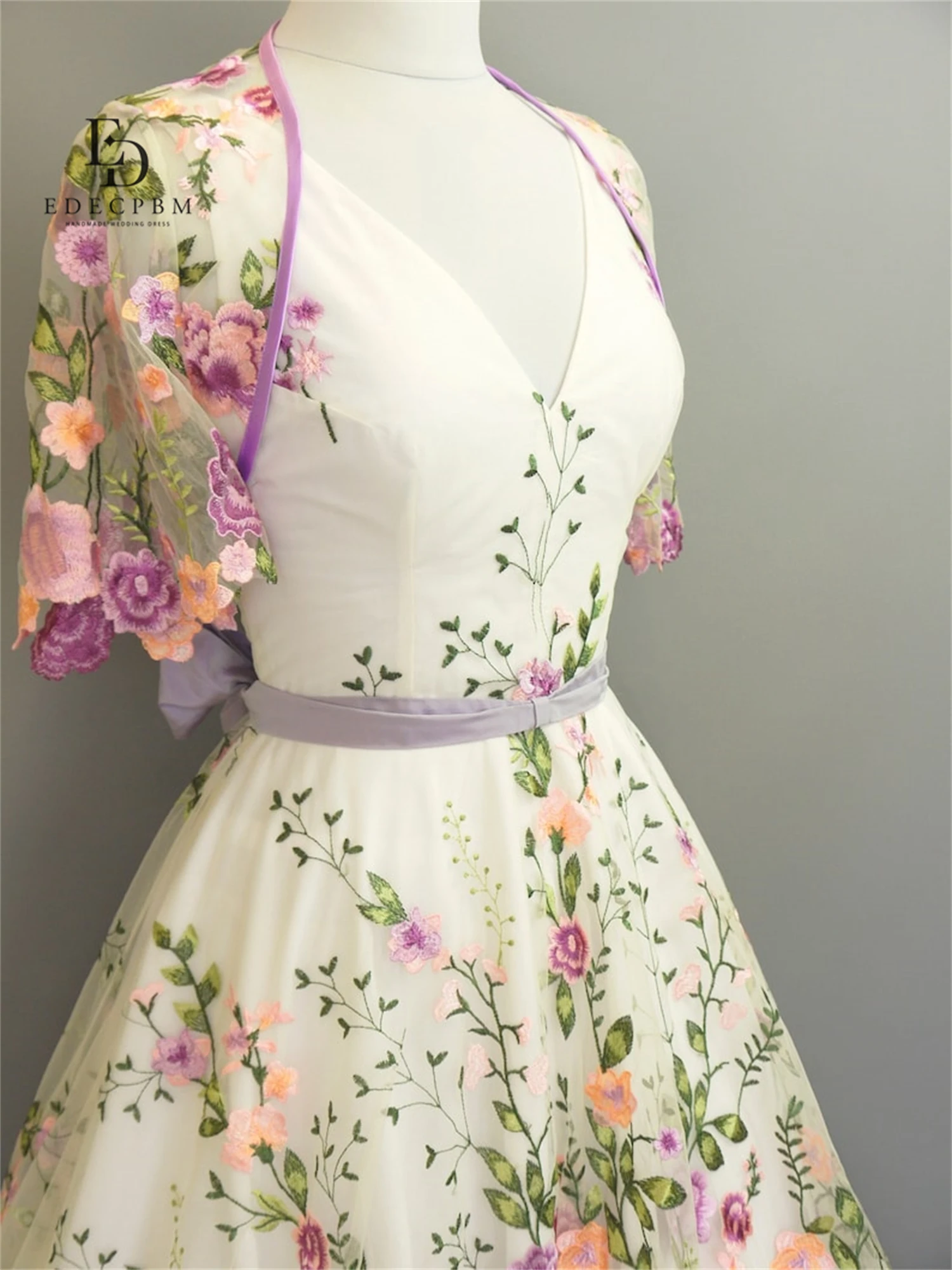 EDECPBM Aangepaste avondjurk Civiele trouwjurk Witte bloemenrok Feestjurk voor bruiloft Baljurk Grote maat jurken