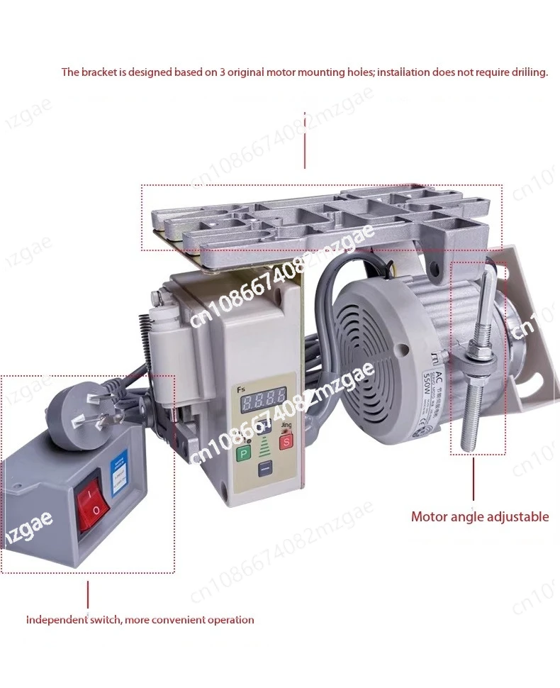 Energy-Efficient 220V Servo & Silent Sewing Machine with 550W Industrial Brushless Motor, Flatbed Twin-Needle & Overlock