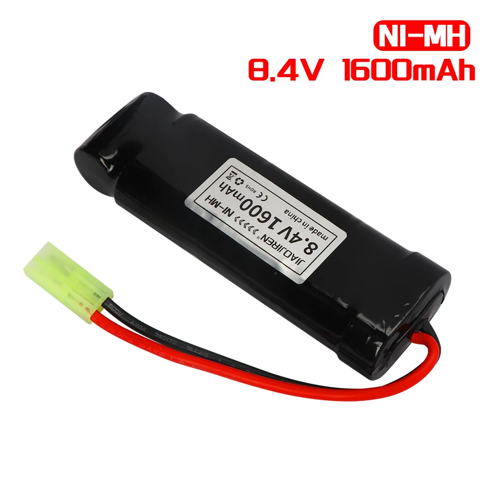 Ni-MH 1600mAh 8.4V Airsoft Battery Flat Pack Batteries  with Mini Tamiya Connector for Air Gun MP5 M60 Scar M249 M240B G36