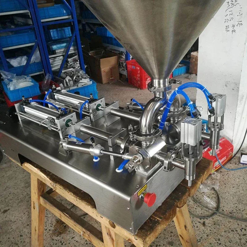 Shower Gel Semi Automatic Shampoo Shrimp Double Headed Paste Filling Machine Honey Cosmetic Paste High Viscosity Piston Filler