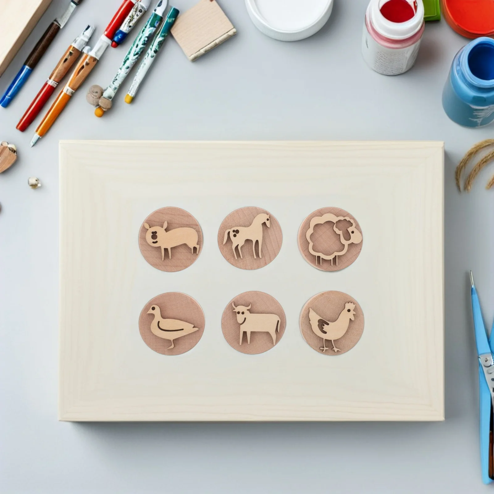 

's Colored Clay Seal Accessories Modeling Wood Craft Supplies for