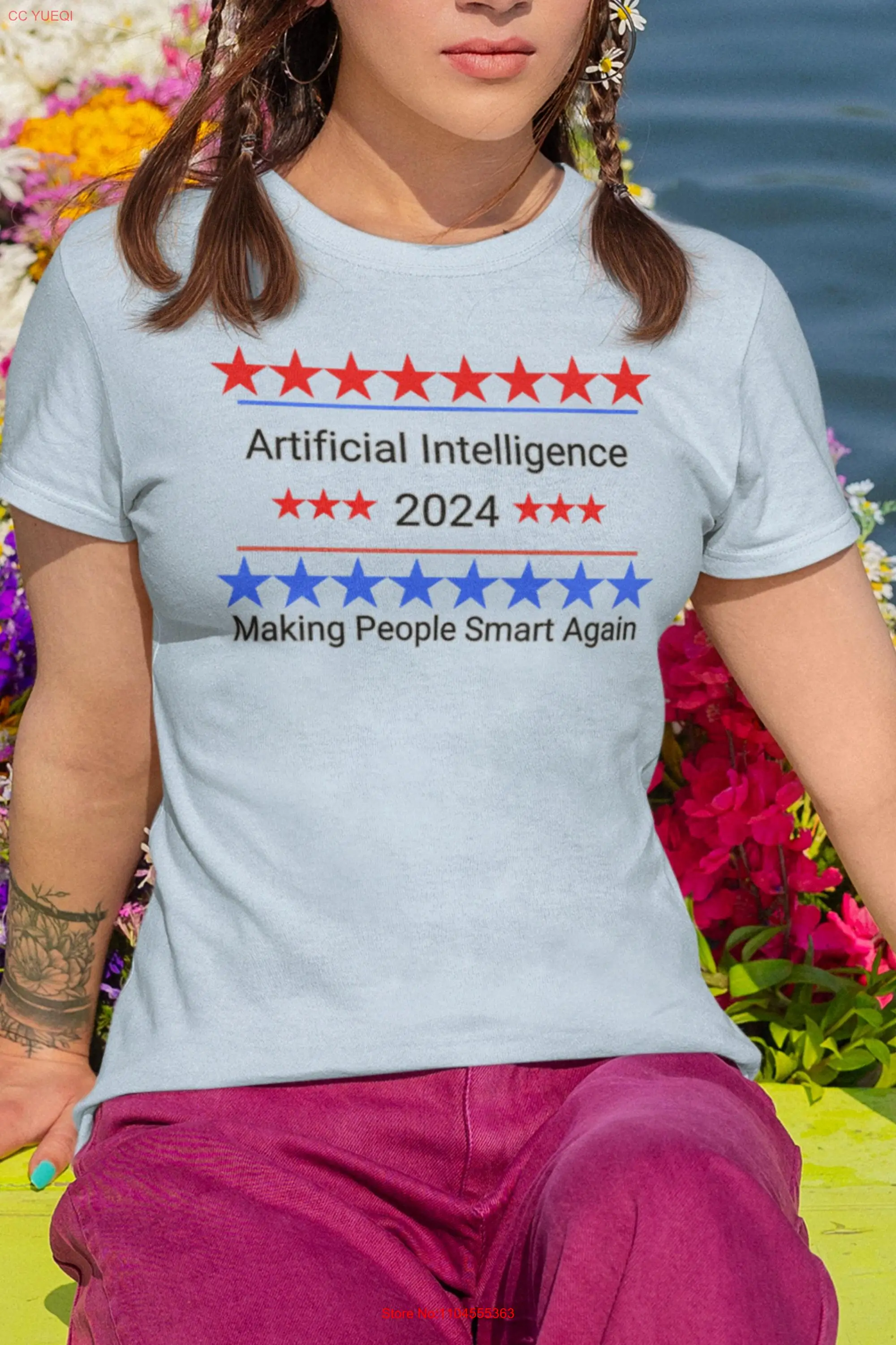 Presidential Election T Shirt Artificial Intelligence Making People Smart Again long or short sleeves