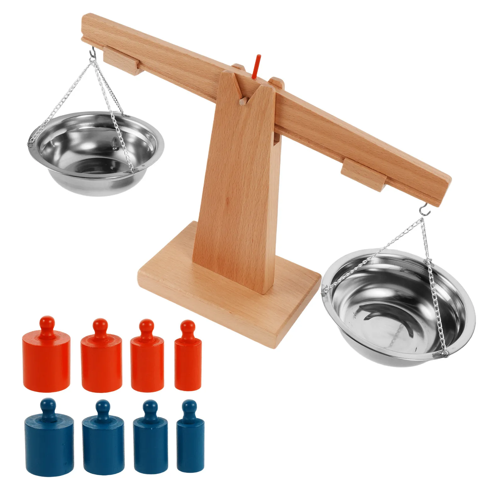 

Набор деревянных весов-балансиров для детей: обучающий инструмент для изучения математики, счета и весовых измерений, интерактивное обучение для дома или школы