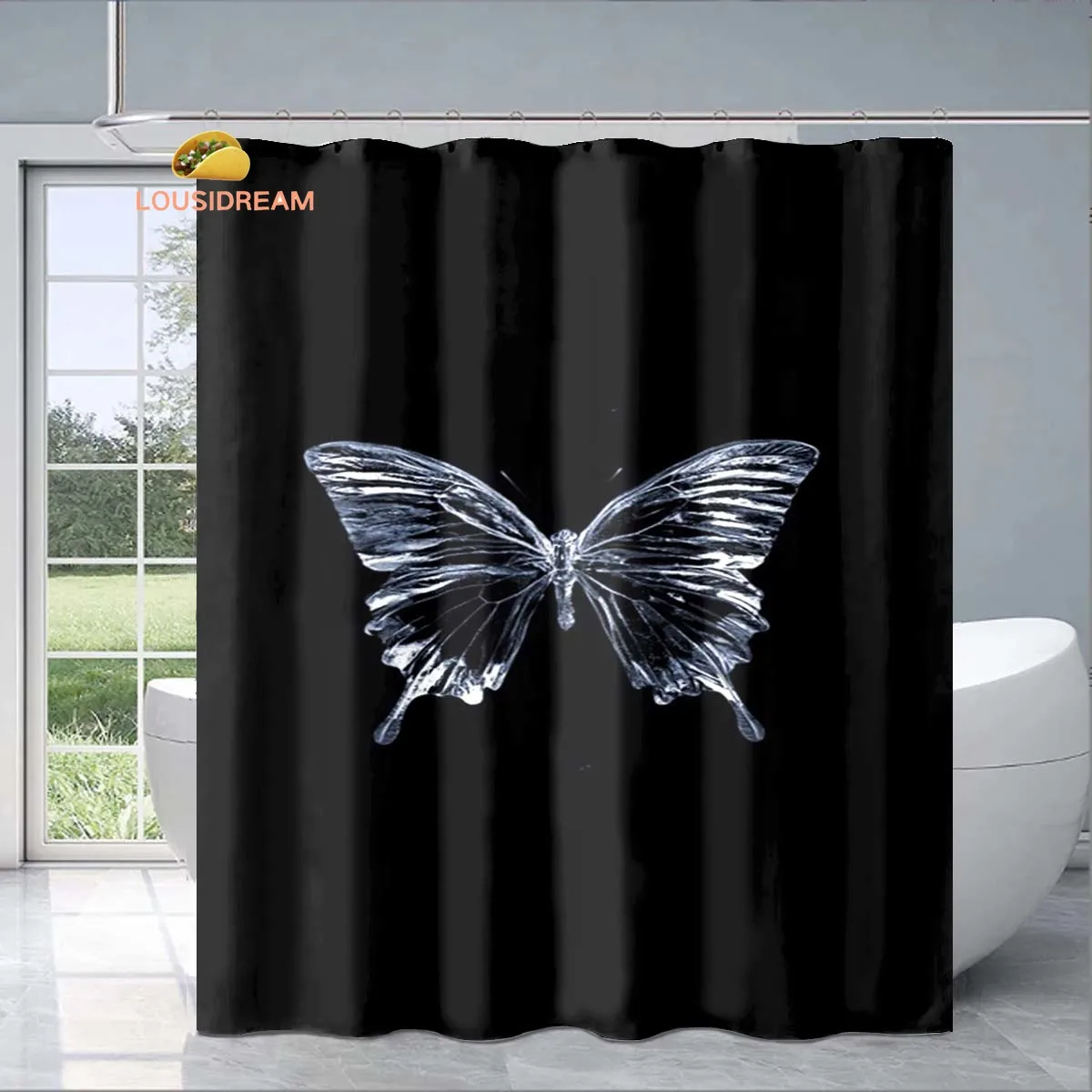 

Beautiful Butterfly Exquisite Shower Curtain Fashionable Decorative Gift Adult Children's Bathroom Waterproof and Mildew-proof