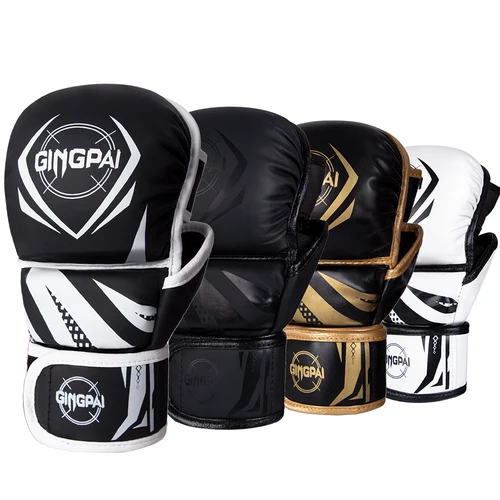 Imagen 2 del producto MMA Sanda guantes de boxeo lucha Muay Thai mujeres hombres niños entrenamiento adulto saco de arena boxeo profesional medio dedo guantes
