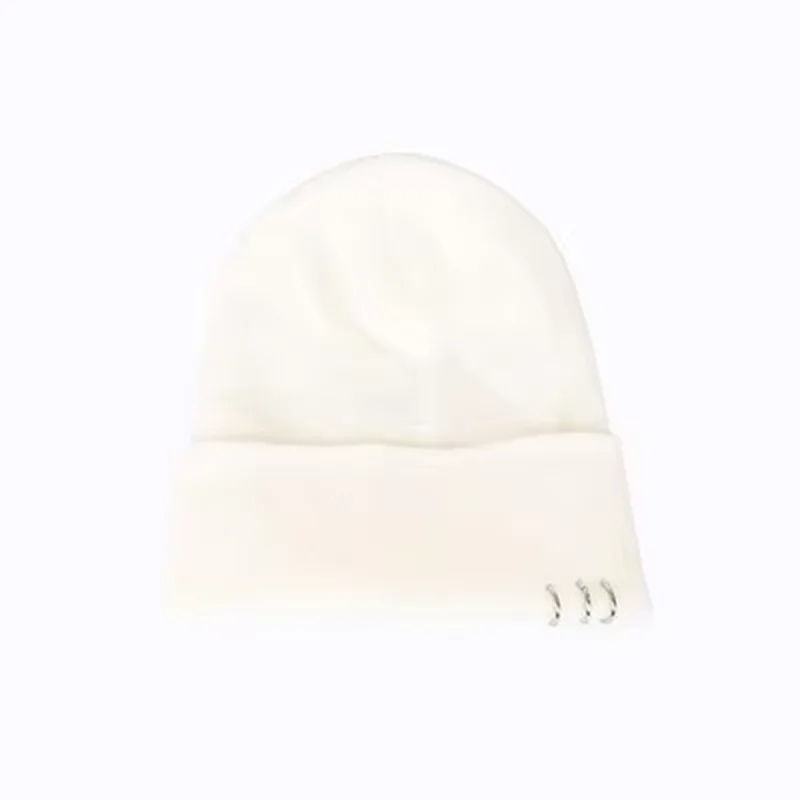 Winter Warm Knitted Caps Fashionable Metal Ring Buckled Hat Knitted Caps Knitted Hat Winter Women Warm Casual Chapeau Femme
