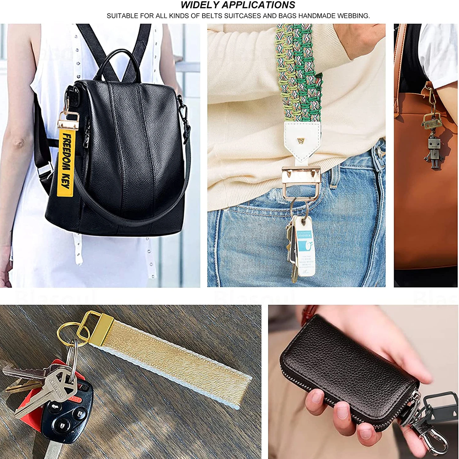 10pcs 1-inch Keychain Hardware Kits Suitable for Decorating Items Such as Wrist Clips, Bags, Phones, Wallets, Keychains, Etc