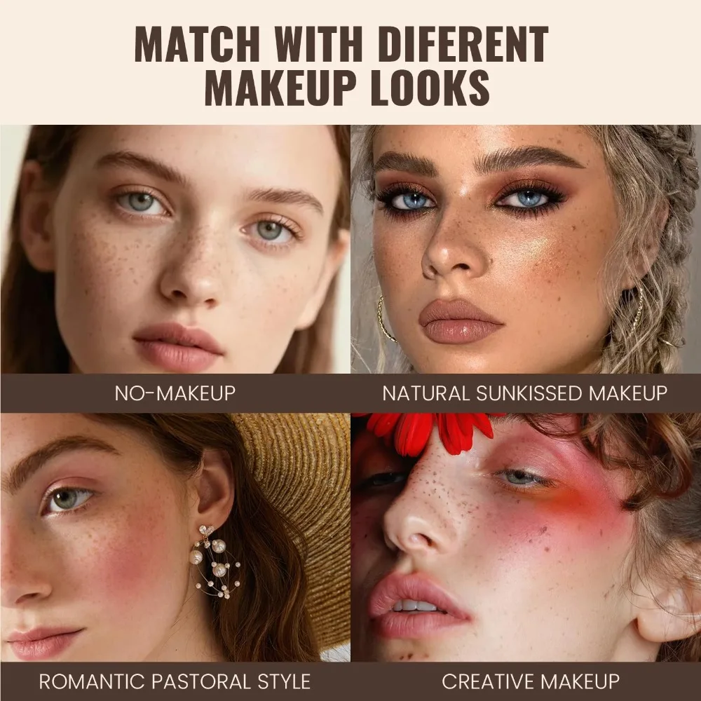 Waterproof Temporary Freckles Stamp Pen Sweatproof 5-Point Fake Freckles Marker Light Coverage Quick Dry Makeup Freckle Pen