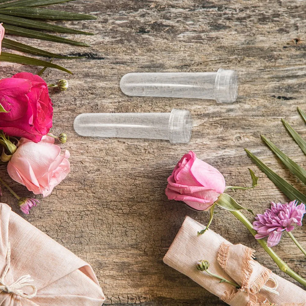 20Pcs Floral Water Tubes Plastic Flower Stem Holders for Roses Orchids Propagation Freshness Retention Flower Shop Event Decor