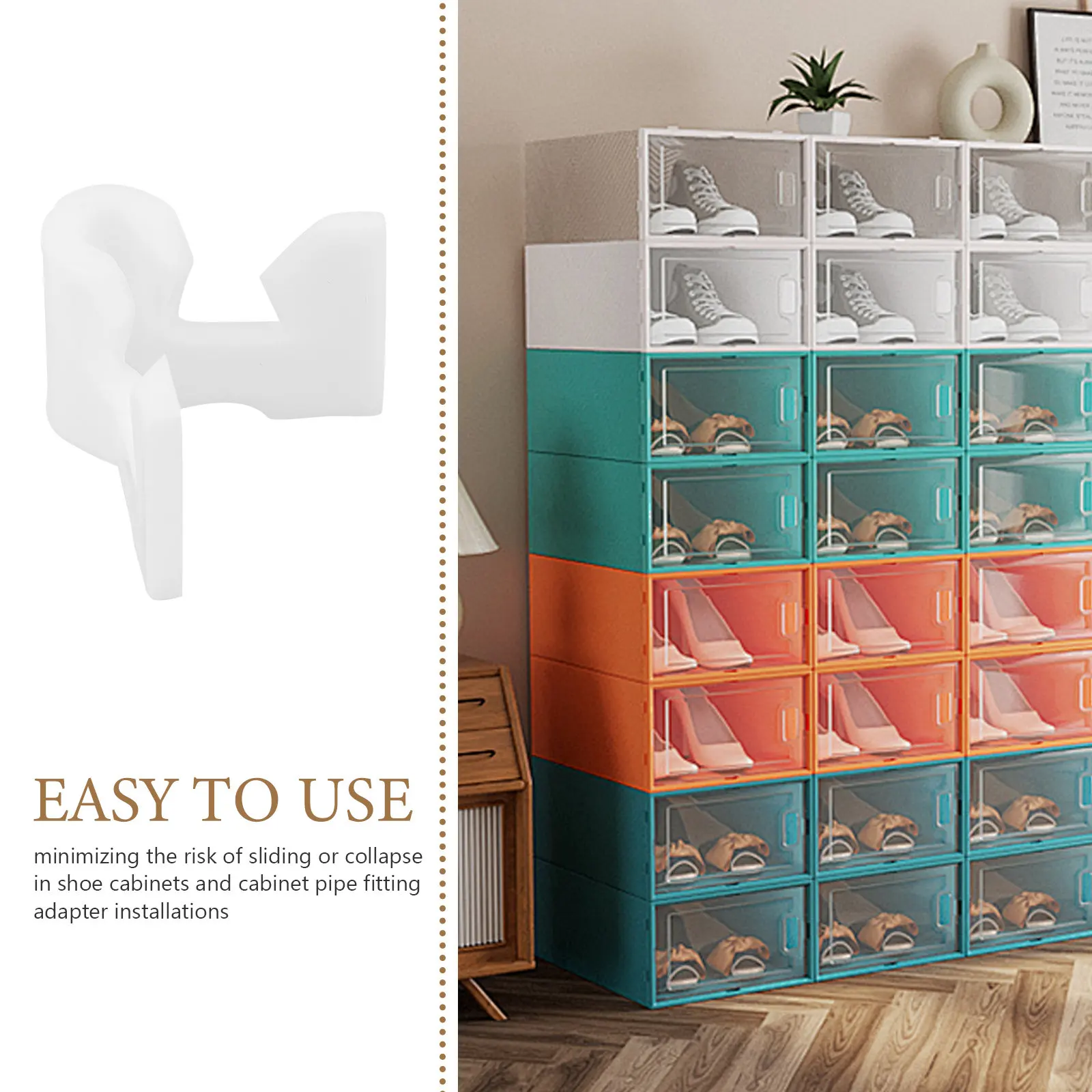 40Pcs Storage Cabinet Layer Snap Brackets DIY Shoe Rack Support Pipe Connectors Wire Shelf Hardware Organizer Adapter