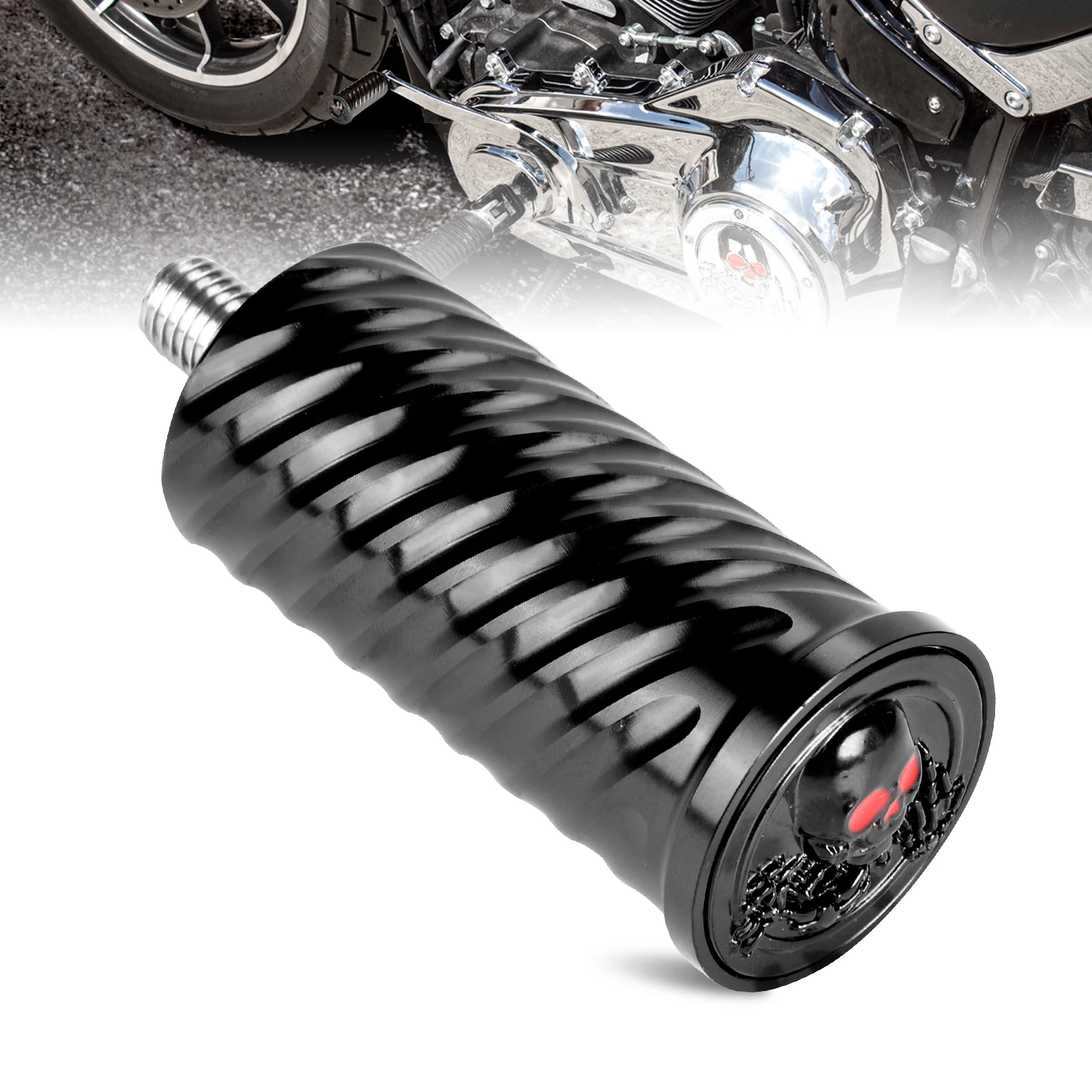 

3D Skull Knurled Motorcycle Shift Gear Lever Shifter Peg Aluminum For Harley Bikes Touring Dyna Sportster Softail Street