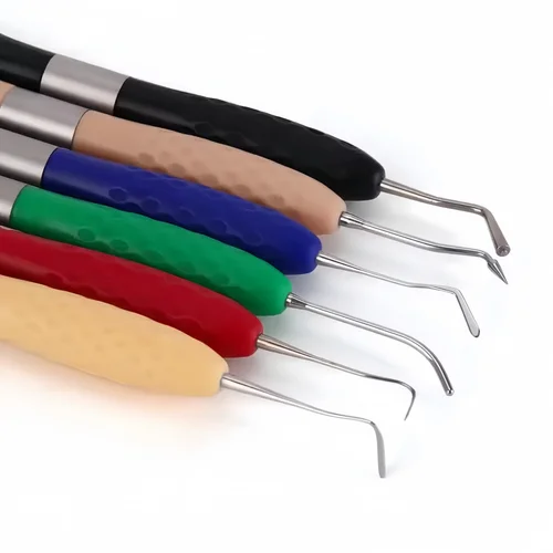 Imagen 2 del producto Instrumento restaurador relleno de resina Dental, cuchillo de restauración estética, mango de silicona, herramientas de odontología, productos bucales, 1 Juego