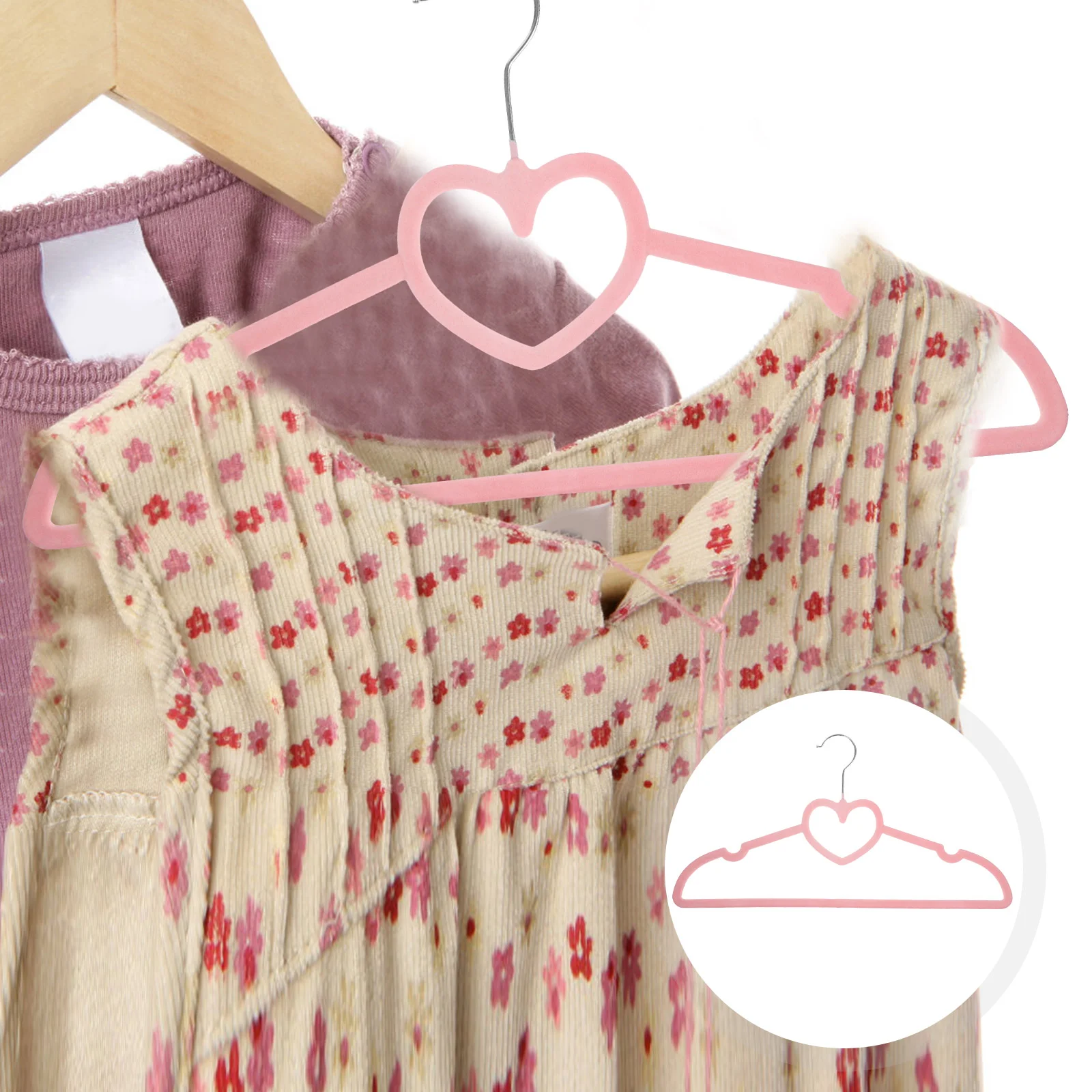10 Pcs Non-slip Hanger Charcuterie Tins Heart Hangers Clothes for Plastic Coat Heart-shaped