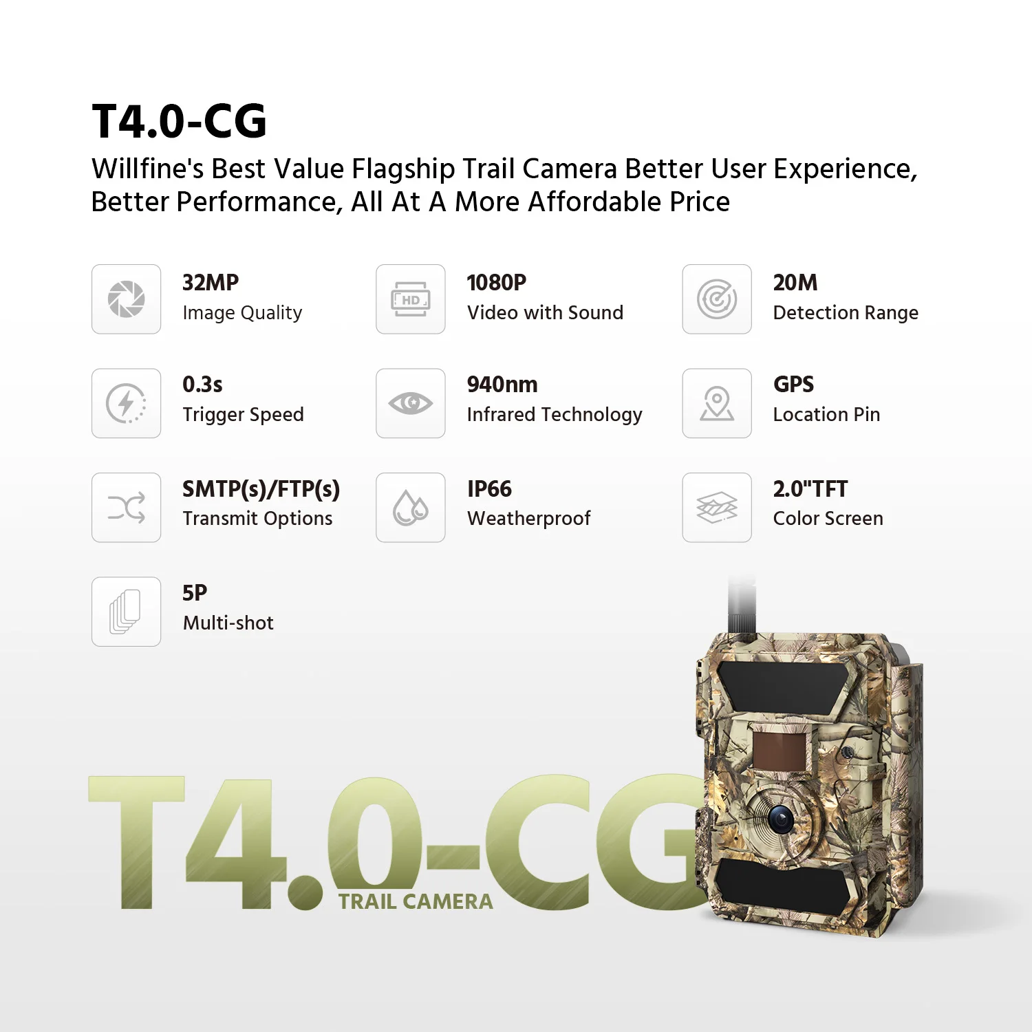 مصيدة صور لاسلكية للرؤية الليلية Wildcamera 4G FTP SMTP مسار الصيد لتتبع الحيوانات