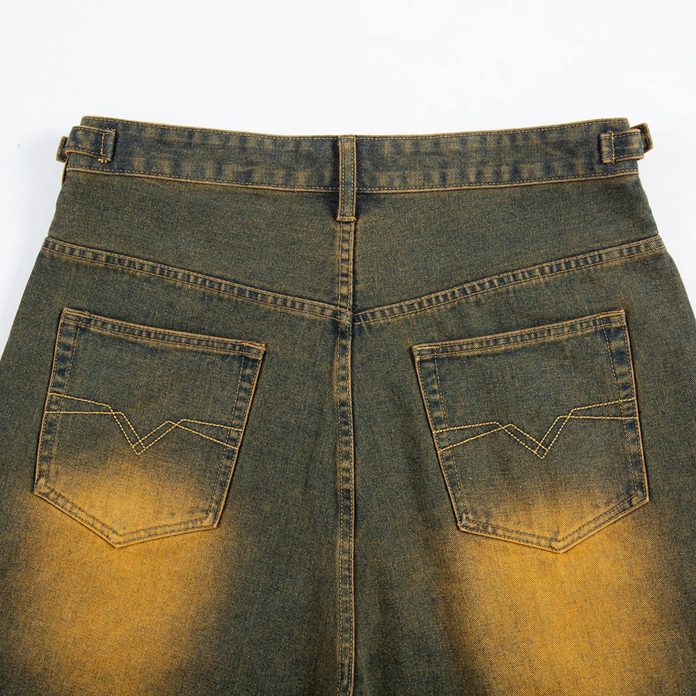 Y2k Streetwear Kleidung Herren Distressed Denim Shorts Jeans Lässige Hip Hop Street Style Retro Vintage Jeans Baggy Shorts für Männer